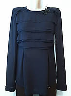 Жіноча шифонова Блуза темно-синя S (44-46) Rinascimento (Італія)