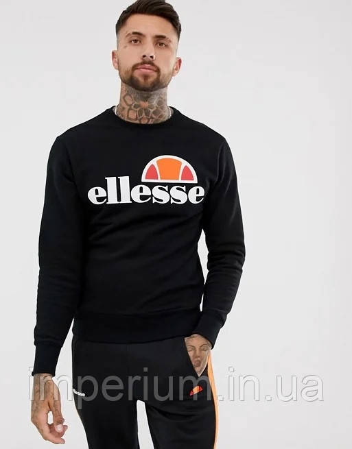 Чорний світшот ellesse | кежуал кофта