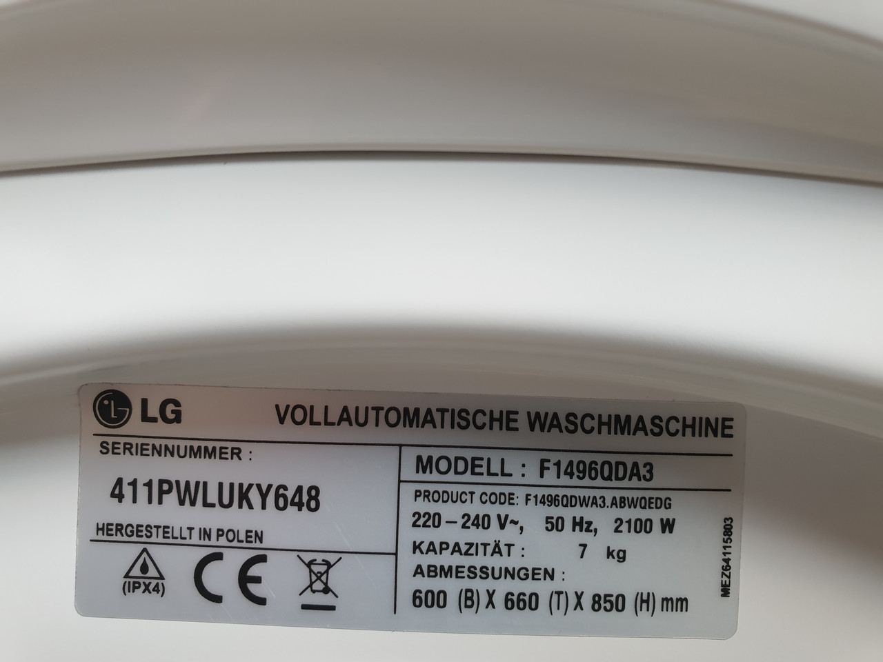 Стиральная машина LG Inverter Direct Drive 7 KG / F1496QDA3 (ID ...