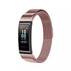 Ремінець Magnetic Metal Strap для Huawei Band 3 / 3 Pro / 4 Pro Rose Gold, фото 3
