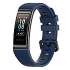 Ремінець Twill Silicone Strap для Huawei Band 3 / 3 Pro / 4 Pro Dark Blue, фото 3
