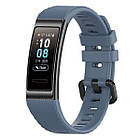 Ремінець Twill Silicone Strap для Huawei Band 3 / 3 Pro / 4 Pro Blue, фото 3