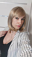 Женский парик 40 см. русый блонд с чёлкой термо волосы
