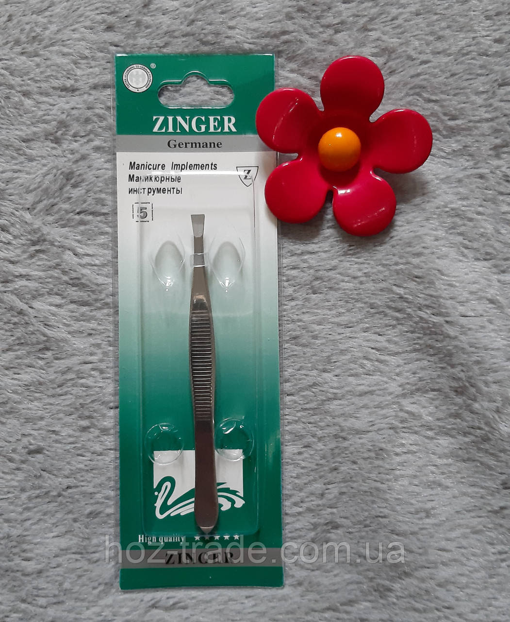 Пінцет для брів Zinger рівний