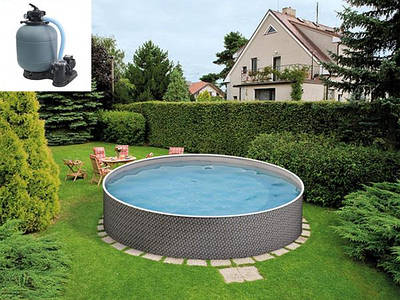 Круглий збірний басейн Azuro Ratan Ø 4.6 м, глибина 1.2 м, пісочна фільтраційна станція