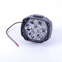 Фара -LED  Овал-мини  12W (1W*12) 12-85V  78*63*70mm  Дальний/Spot (1шт) (пластик) JP058 9 Led