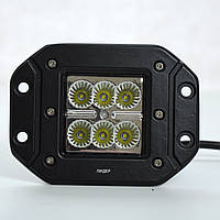 Фара-LED  Квадрат  18W (3W*6) 10-30V  121*91*80mm  Ближний/Flood (Врезная) (15-18W) (1шт)   3039
