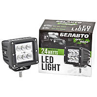 Фара-LED  Квадрат  24W (4W*6) 10-30V  80*75*82mm  Ближний/Flood "BELAUTO" (BOL0604 Flood)  (1шт)