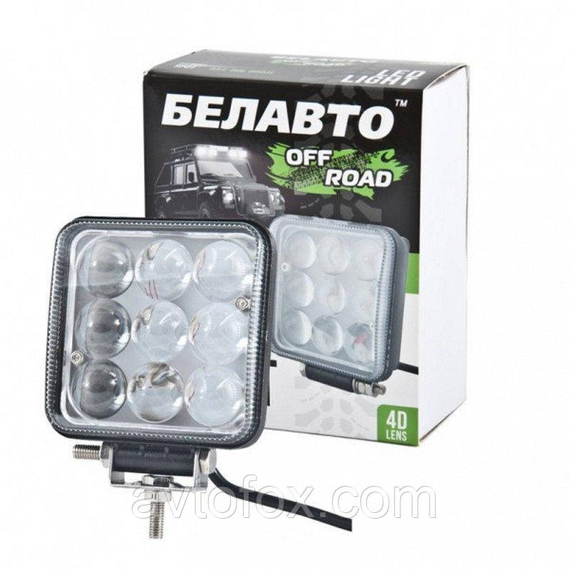 Фара-LED Квадрат 27W (3W*9) 10-30V 104*104*60mm Дальній/Spot "BELAUTO" (BOL0903 L) (1шт)