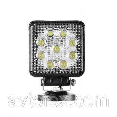 Фара-LED Квадрат 27W (3W*9) 10-30V 110*110*50mm Ближній/Flood (06-27W) (1шт) 2573