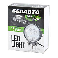 Фара-LED  Круг  18W (3W*6) 10-30V  Ø 128*41mm  Дальний/Spot "BELAUTO" (BOL0603 Spot) 1320Lm (1шт)