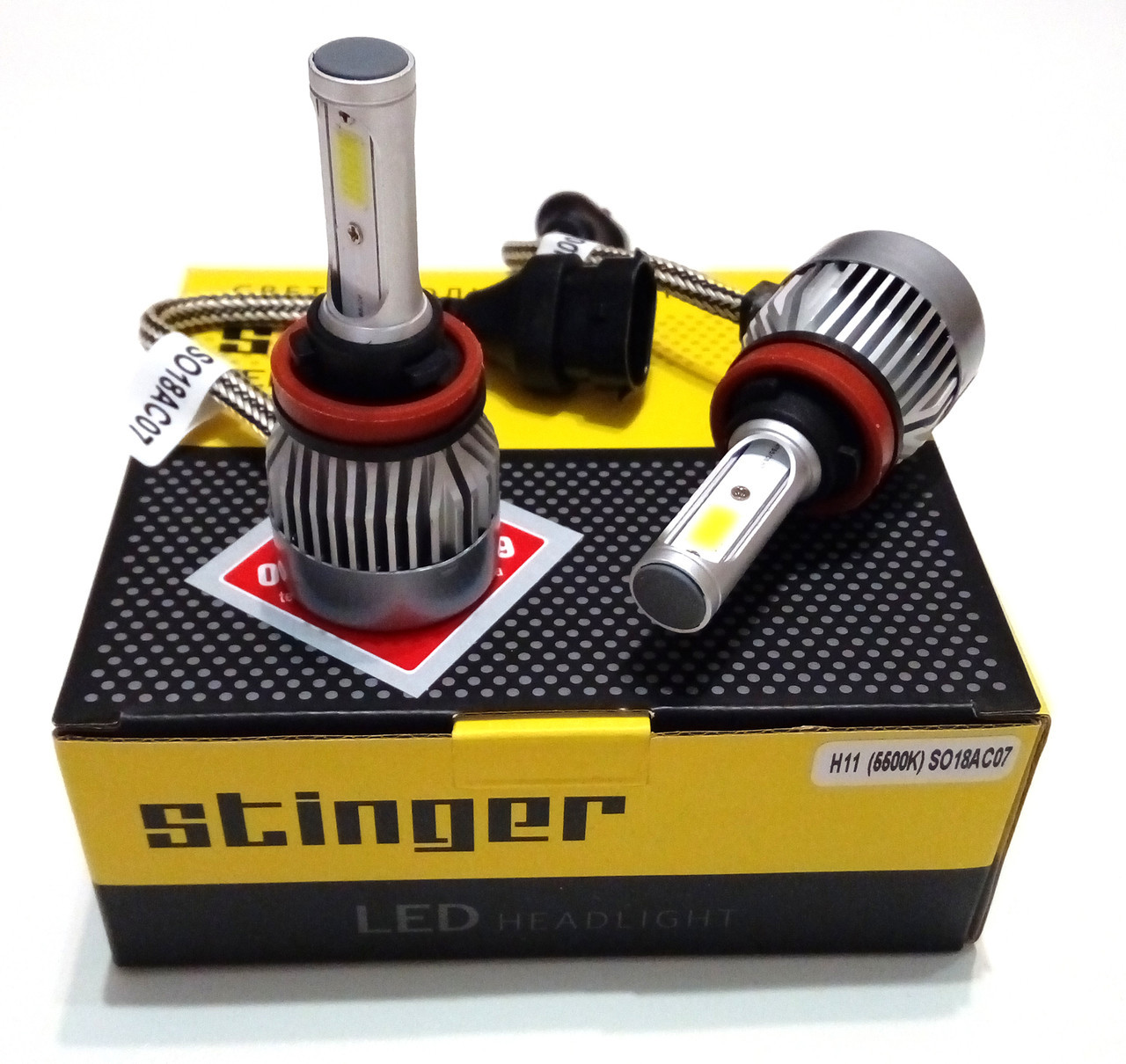Лампа LED H1 радіатор 36W/3200Lm/5500K COB IP65/8-48v (2шт) "Starlite" Stinger 9міс.гарантія, фото 1