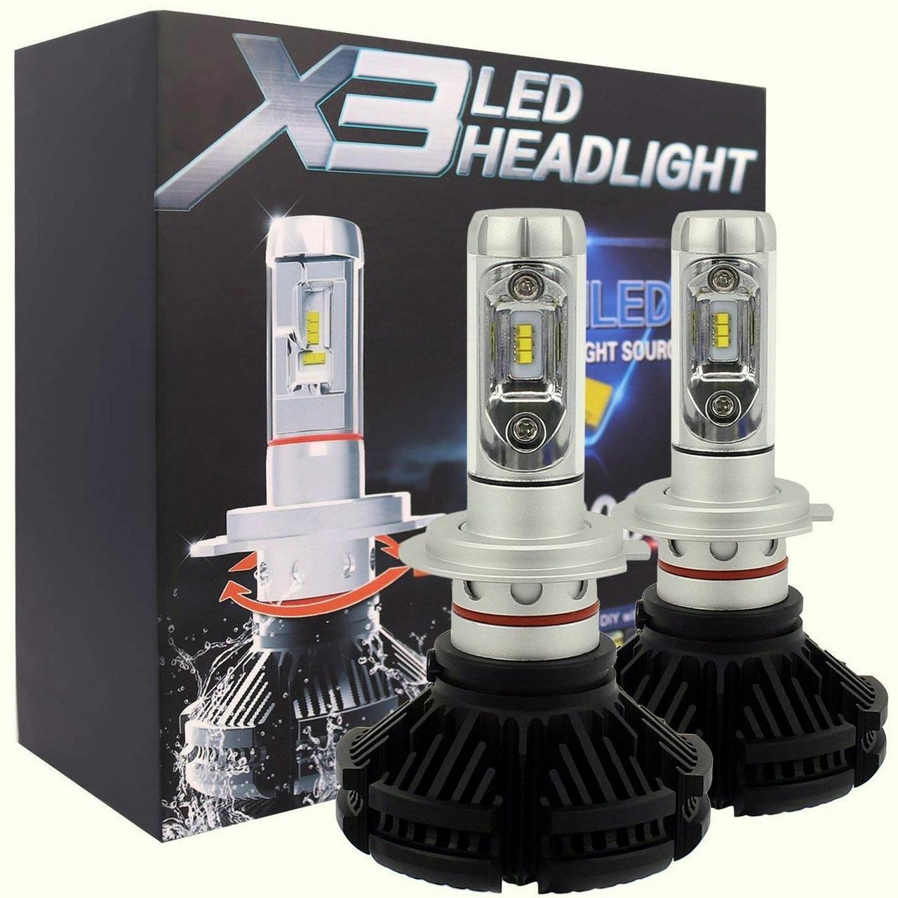 Лампа LED H7 радіатор 6000 Lm "LumiLeds" X3/Philips ZES/50W/6000K/IP67/9-32v (2шт)
