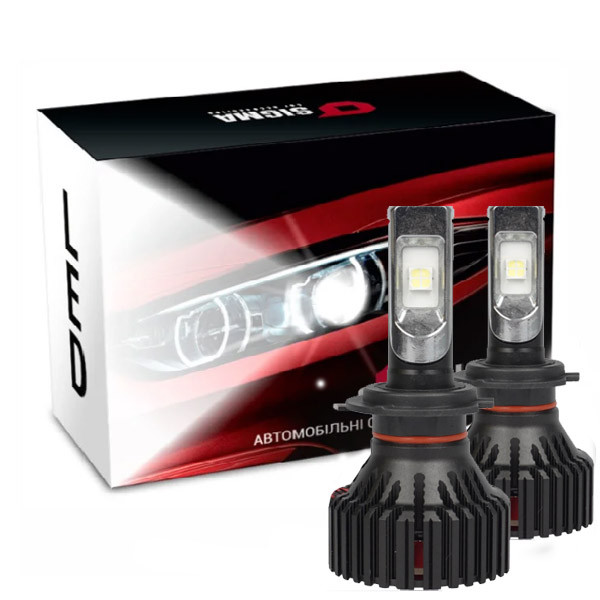 Лампа LED H7 радіатор+кулер 8000Lm "SIGMA" T8 /CREE /30W / 6500K/IP67/9-32v (2шт) 12 міс.