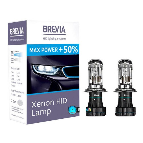 Лампа Ксенон H4 5500K 35W "Brevia" 12450MP !50% MaxPower (2шт)