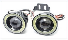 LED протитуманні Фари Лінза з ДХО D=64мм 12V/10W 7000K/1200lm (S 64mm) (2шт) 2511