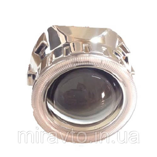 Лінза біксенон 2.5'(D63 мм)+ Англ.очі(газ) H1(Н4/Н7) +маска"G260 CCFL" 2739