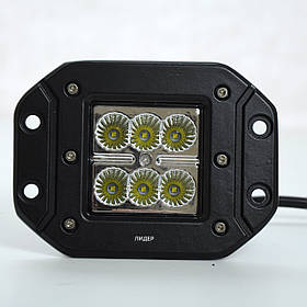 Фара-LED Квадрат 18W (3W*6) 10-30V 121*91*80mm Ближній/Flood (Врізна) (15-18W) (1шт) 3039