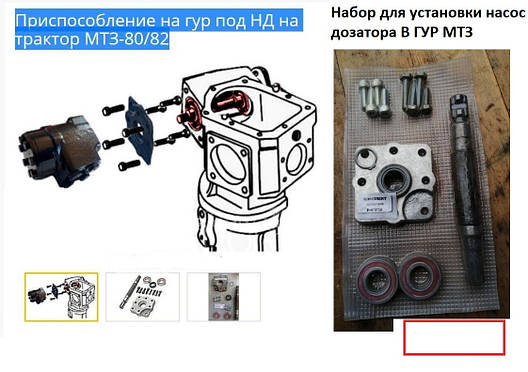 Комплект для встановлення насоса дозатора на трактор МТЗ-80, МТЗ-82 НД-80 (алюмінієва плита), фото 3