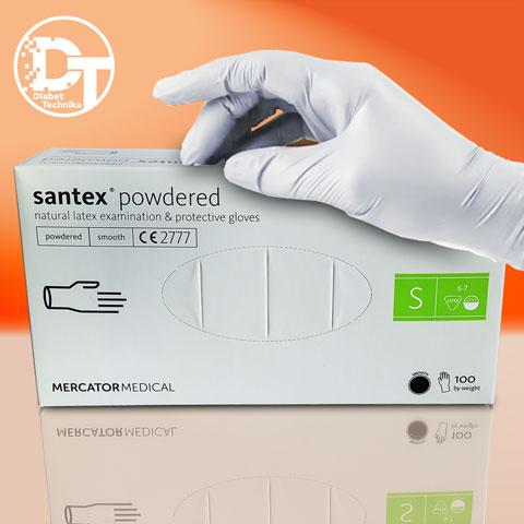 Рукавички Латексні Опудренниє Santex Powdered (S) 100 шт