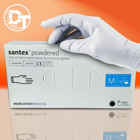 Рукавички Латексні Опудренниє Santex Powdered (M) 100 шт