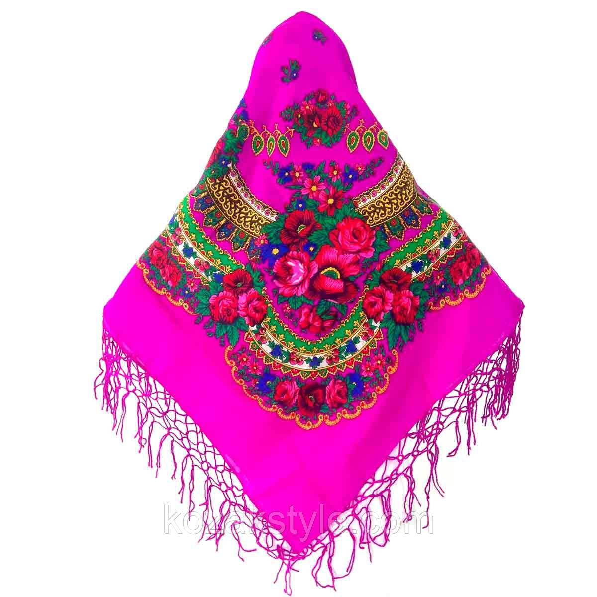 Українська хустка малинова (120х120)