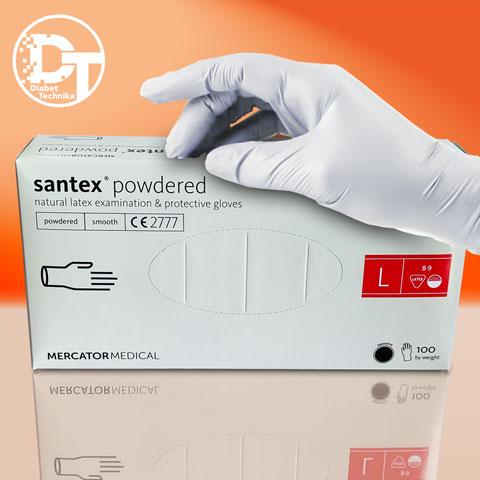 Рукавички Латексні Опудренниє Santex Powdered (L) 100 шт