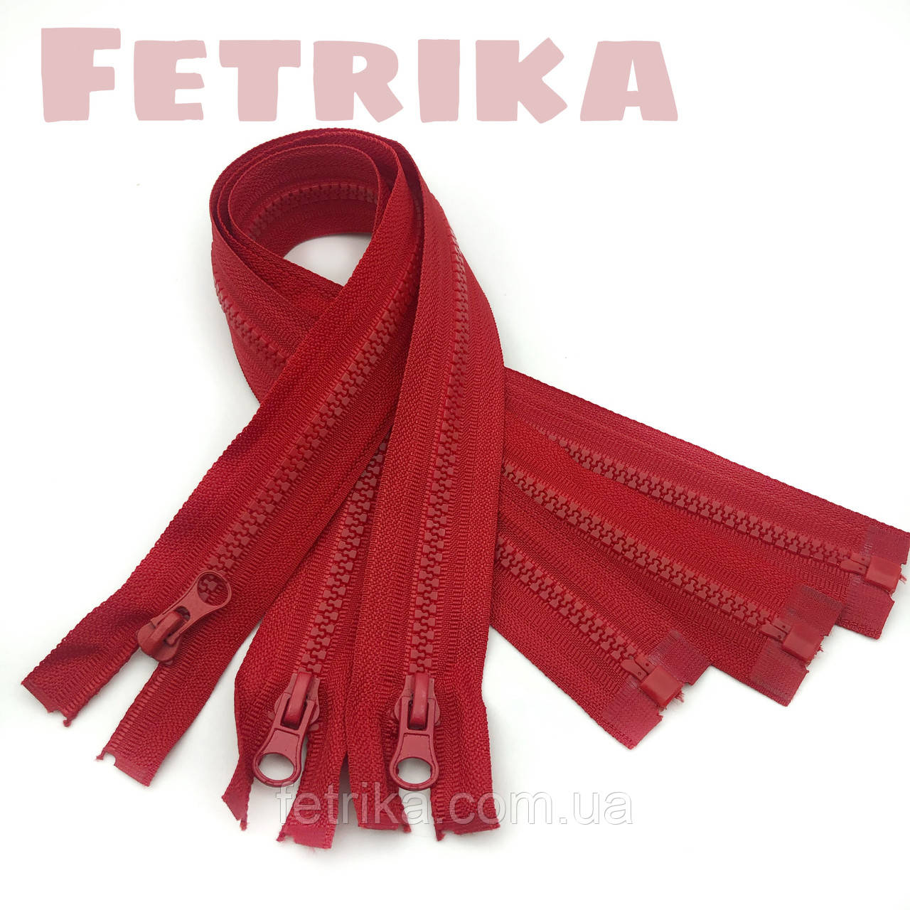 Блискавка роз'ємна тракторна 45 см, ЧЕРВОНА. ТИП-5, фото 1