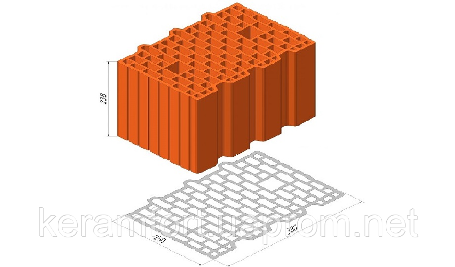 Блок Керамейя ТеплоКерам поризованый 11,6 НФ Блок 38й - фото 1 - id-p1406288993