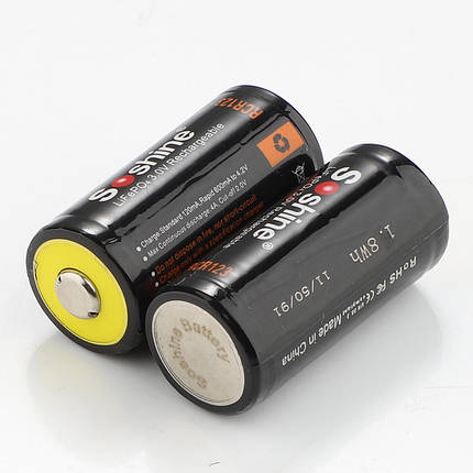 Аккумулятор 16340/CR123 LiFePO4 Soshine RCR123P-3.2-600 Protected, 600mAh, 0.6A, 3.6/3.2/2.0V, фото 2