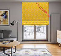 Римская штора ткань с тефлоновой пропиткой горох на желтом фоне 07012706v5 с доставкой