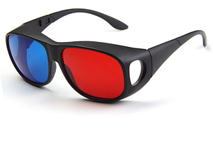 Стерео-окуляри 3D (анагліфние) пластик, червоно-сині (111)