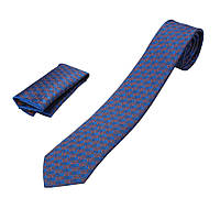 Чоловіча турецька краватка з хусткою Pierre Cavelli SPCompo-d.Blue5