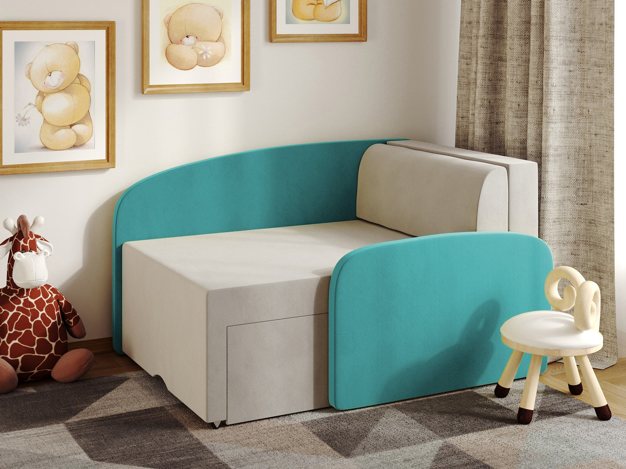 Кресло кровать детский диванчик Мини-диван Растишка Кресло Смайл розовый - фото 5 - id-p1406333249