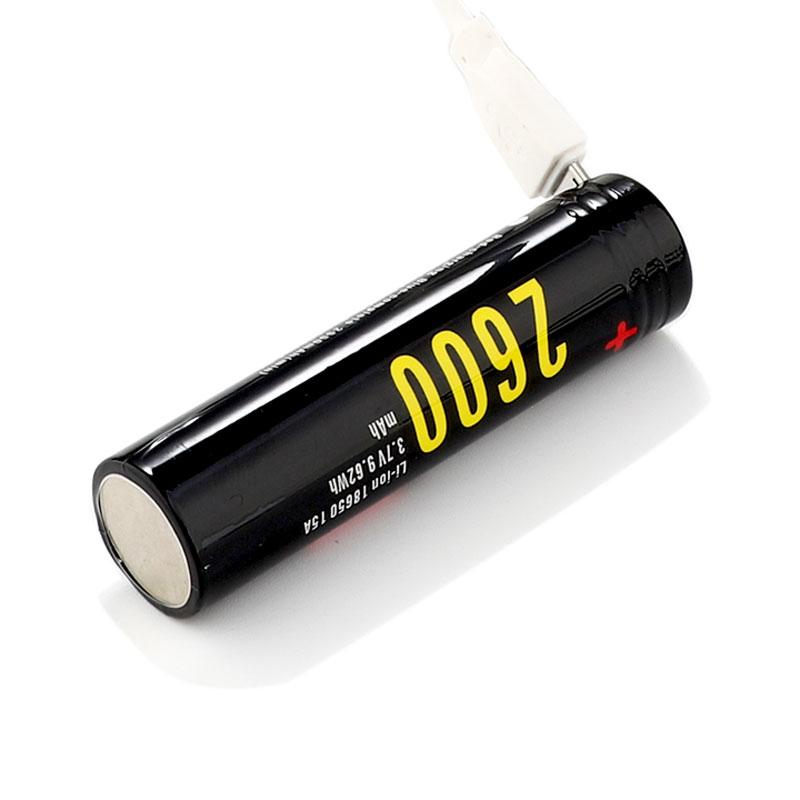 Аккумулятор 18650 Li-Ion Soshine 18650USB-3.7-2600, microUSB, 2600mAh, 2.5A, 4.2/3.6/2.75V