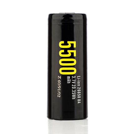 Аккумулятор 26650 Li-Ion Soshine 26650P-3.7-5500 Protected, 5500mAh, 5A, 4.2/3.6/2.8V, фото 3