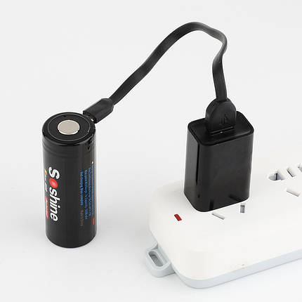 Аккумулятор 26650 Li-Ion Soshine 26650USB-3.7-5500, microUSB, 5500mAh, 5A, 4.2/3.6/2.75V, фото 1