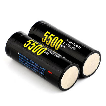 Аккумулятор 26650 Li-Ion Soshine 26650USB-3.7-5500, microUSB, 5500mAh, 5A, 4.2/3.6/2.75V, фото 2