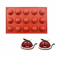 Силіконова форма "Півсфера 15 осередків" арт. 840-15A2264