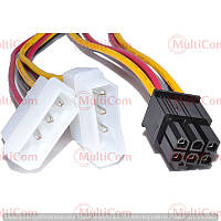 02-02-002. Кабель питания для видеокарт (6pin - 2 PCI-E (Molex)), 15см