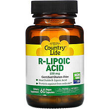 R-Ліпоєва кислота Country Life "R-Lipoic Acid" 100 мг (60 капсул)