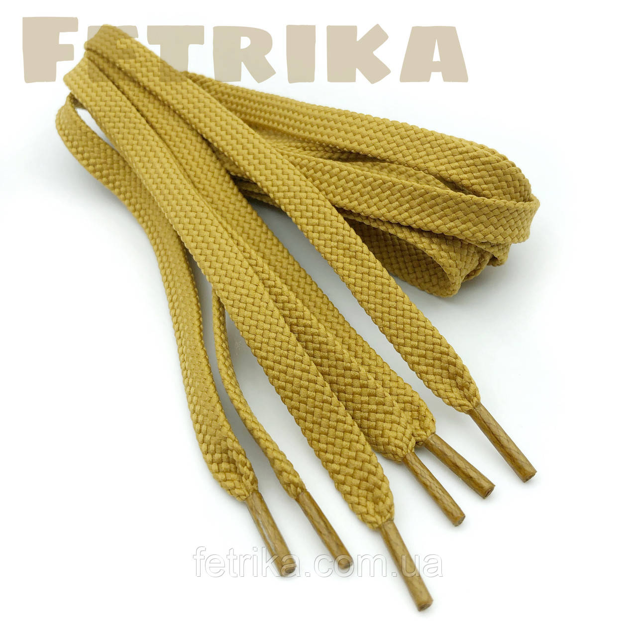 Шнурки плоскі 10 мм Kiwi світло-руді 100 см, фото 1