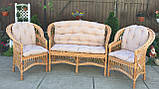 Диван і 2 крісла "Обічні" з бежевими подушками, фото 5