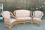 Диван і 2 крісла "Обічні" з бежевими подушками, фото 8