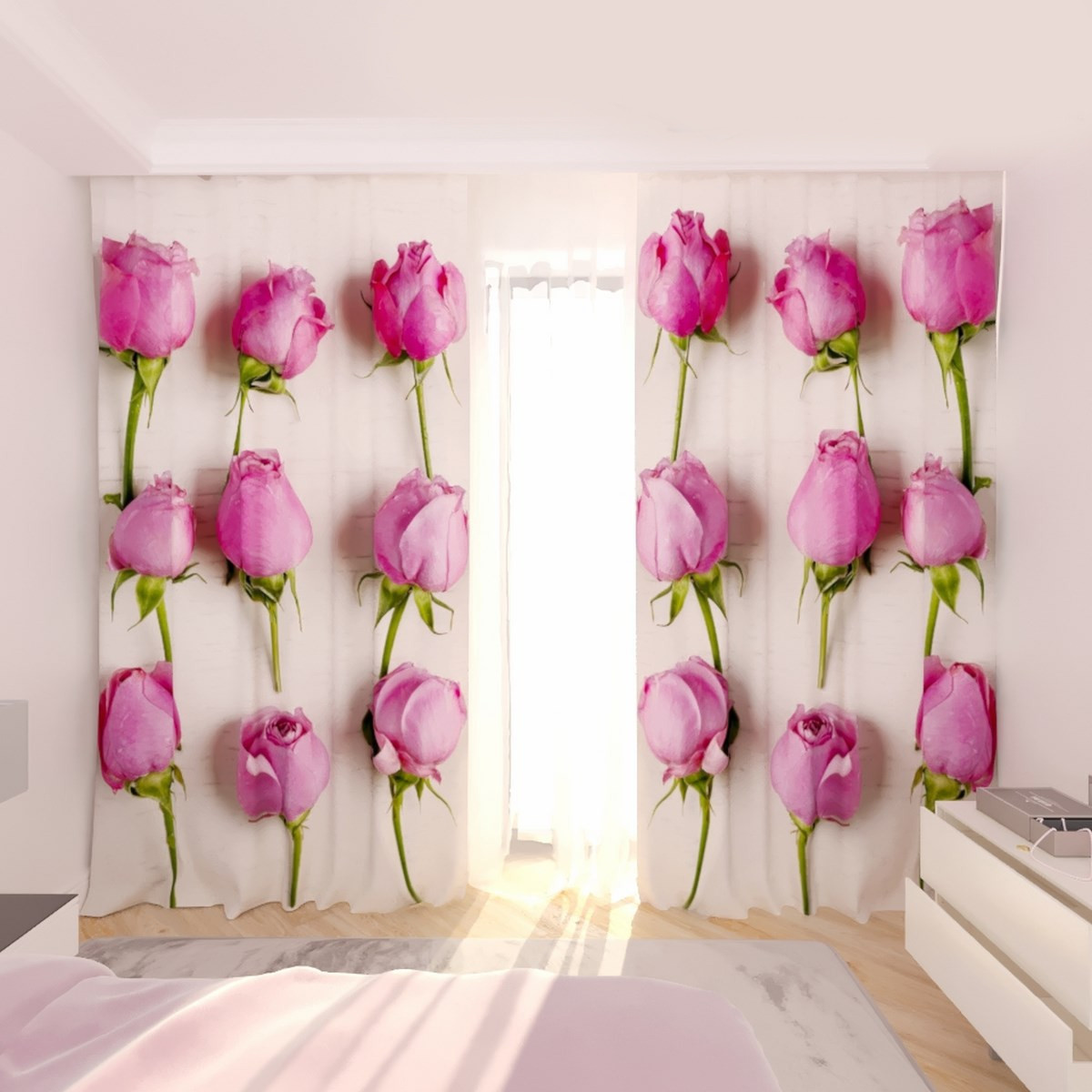 Фотоштори троянди на рожевому тлі, фото 1