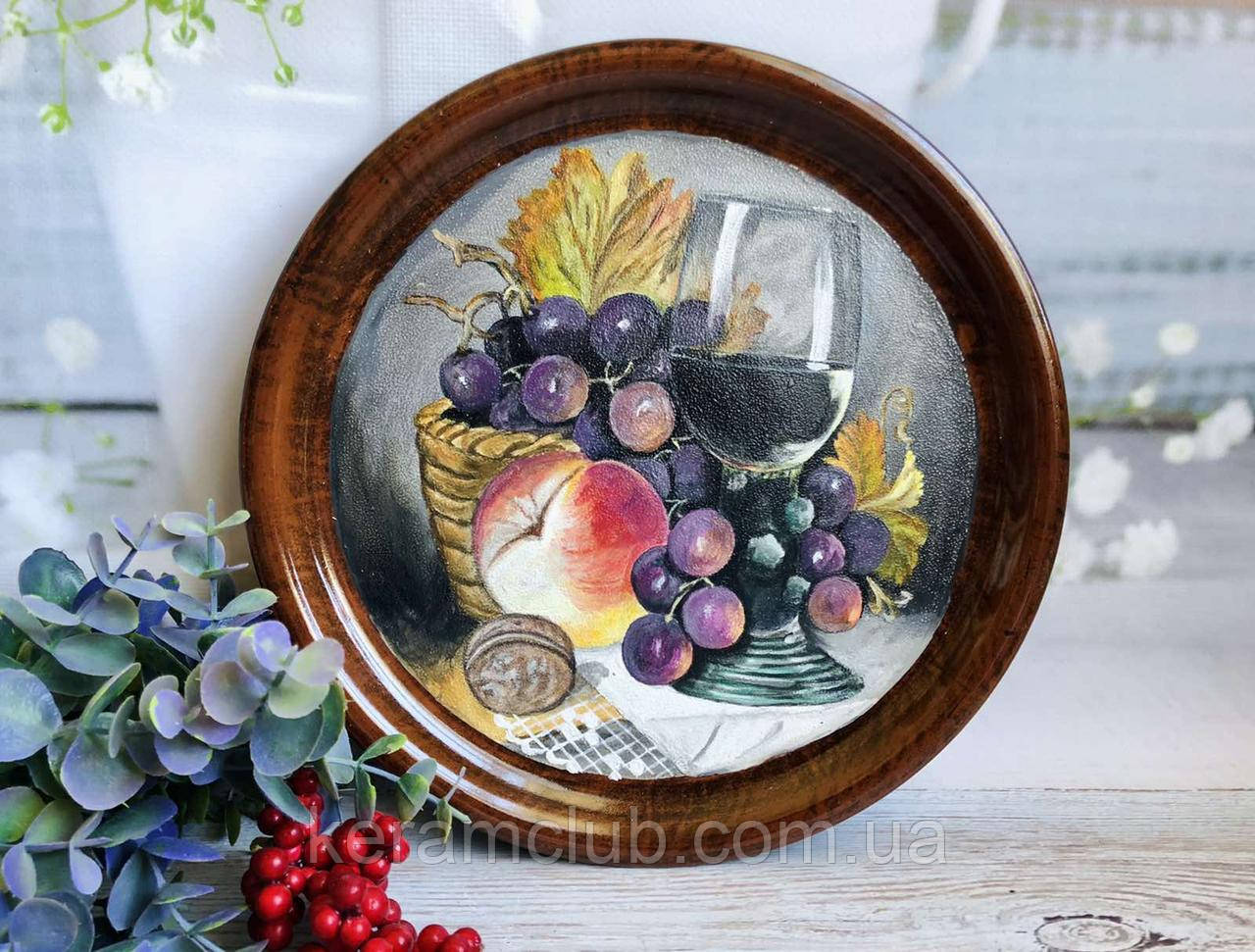 Панно з ручним художнім розписом "Все вино-вино"