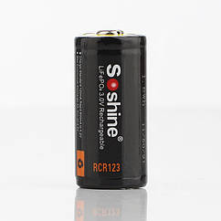 Аккумулятор 16340/CR123 LiFePO4 Soshine RCR123P-3.2-600 Protected, 600mAh, 0.6A, 3.6/3.2/2.0V