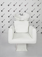 ПАРИКМАХЕРСКАЯ мойка Lady White с креслом Orlando мойки для клиентов салона красоты Velmi 2035_White Польша (Белая/Черная)