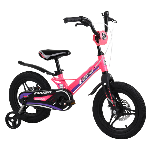 Велосипед дитячий для дівчинки 3 4 5 років колеса 14 дюймів Corso MG-04064 магнієва рама литі диски