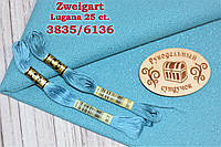 Ткань равномерного переплетения Zweigart Lugana 25 3835/6136 Тихоокеанский с синим люрексом (Pacific Metallic
